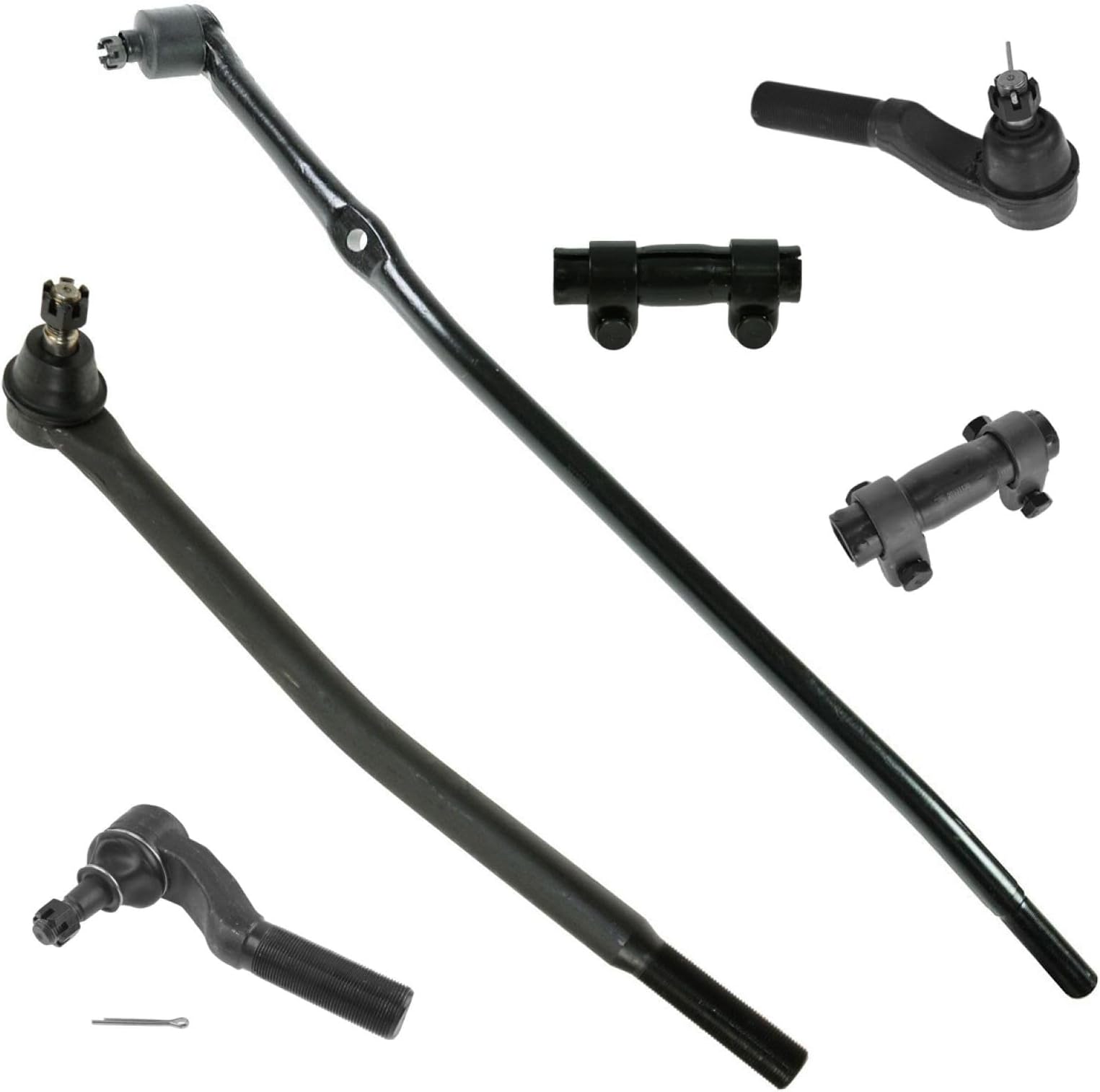 TRQ Inner and Outer Driver and Passenger Side Tie Rod Set 6 Piece Compatible with 92-02 Ford E-250 Econoline; 03-06 Ford E-250; 92-98 Ford E-350 Econoline; 99-05 Ford E-350 Super Duty
