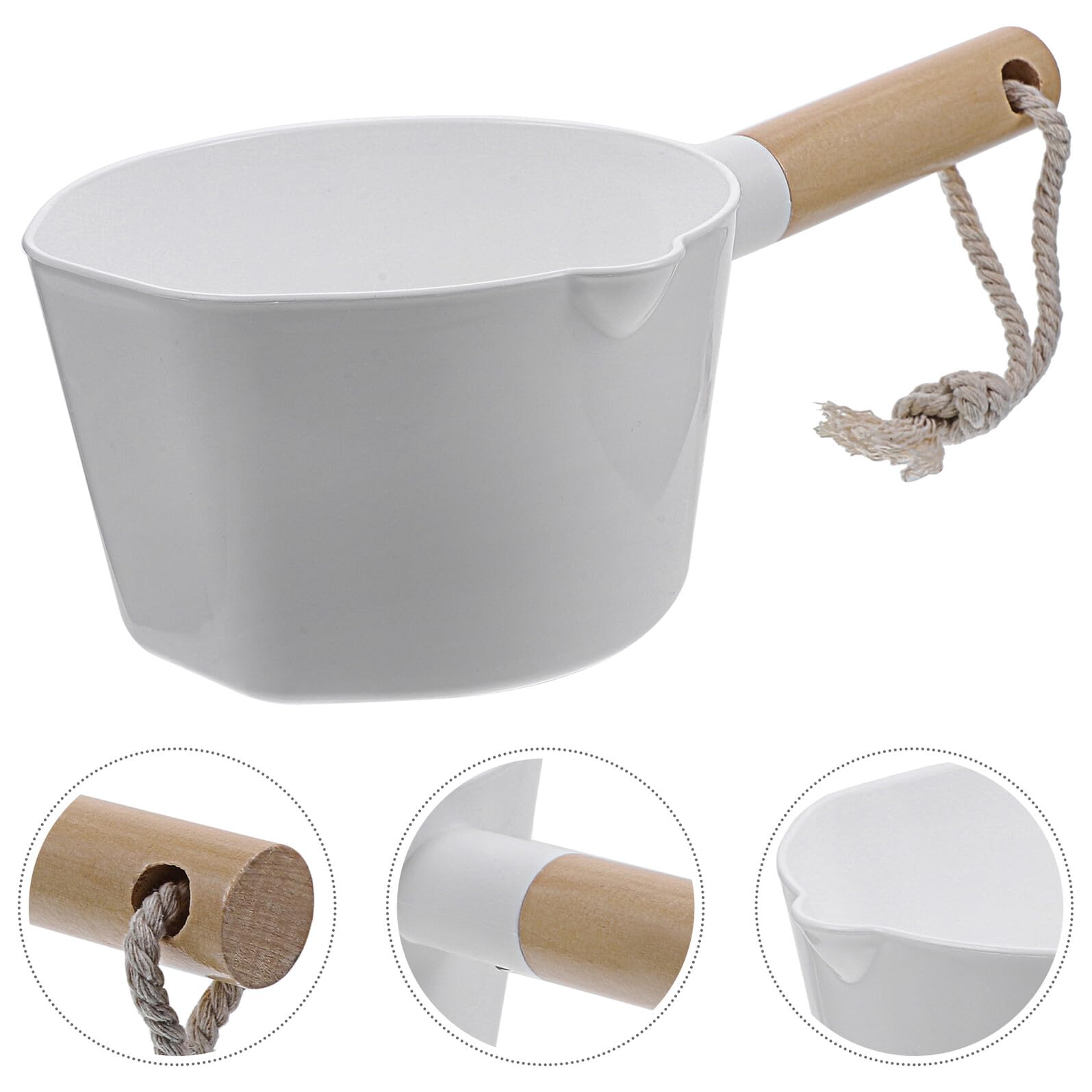 SHINEOFI Cucchiaio Set 2 Pezzi per Acqua da Cucina in Legno Manico Grande Accessorio Impilabile per Uso Domestico e Professionale