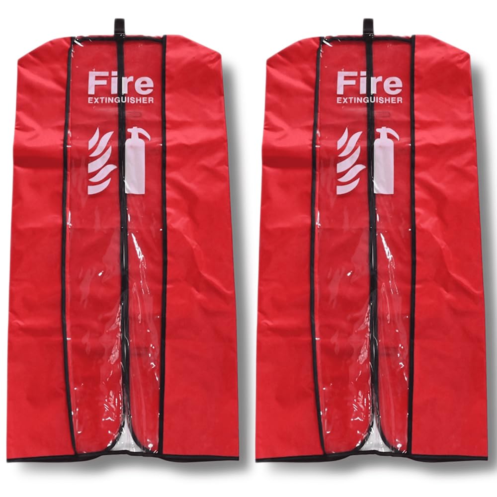 Lot de 2 housses d'extincteur de petite taille – Jusqu’à 5 kg contre la poussière et les rayures – Manchon transparent pour extincteur – Housse de protection imperméable et résistante aux