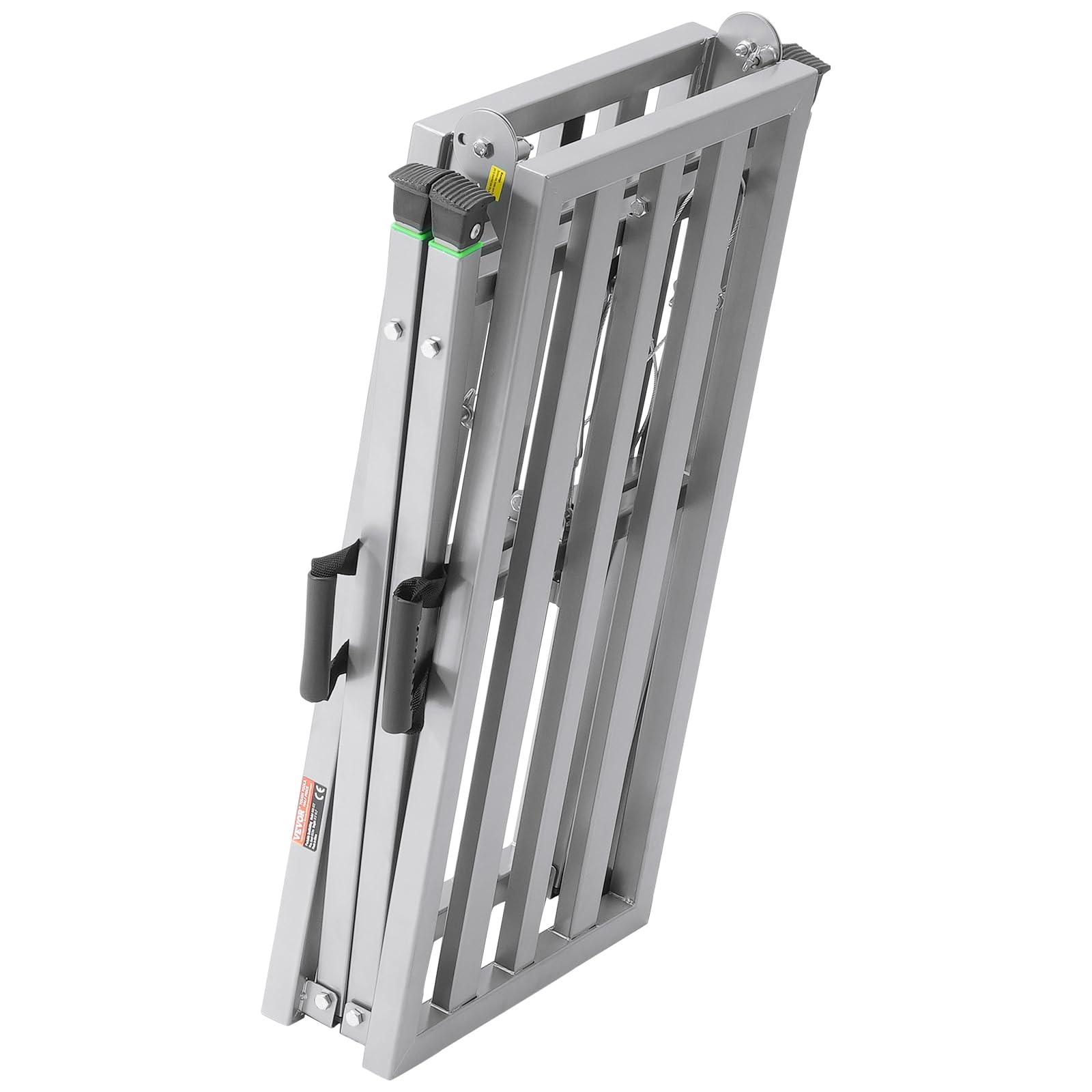 VEVOR Plataforma de Trabajo, Altura Ajustable de 4 Velocidades 80-130 cm, Escalera de Acero de Aleación Plegable, Carga de 400 kg, Pies de Goma Antideslizantes, para Pintar Paneles de Yeso, Limpieza