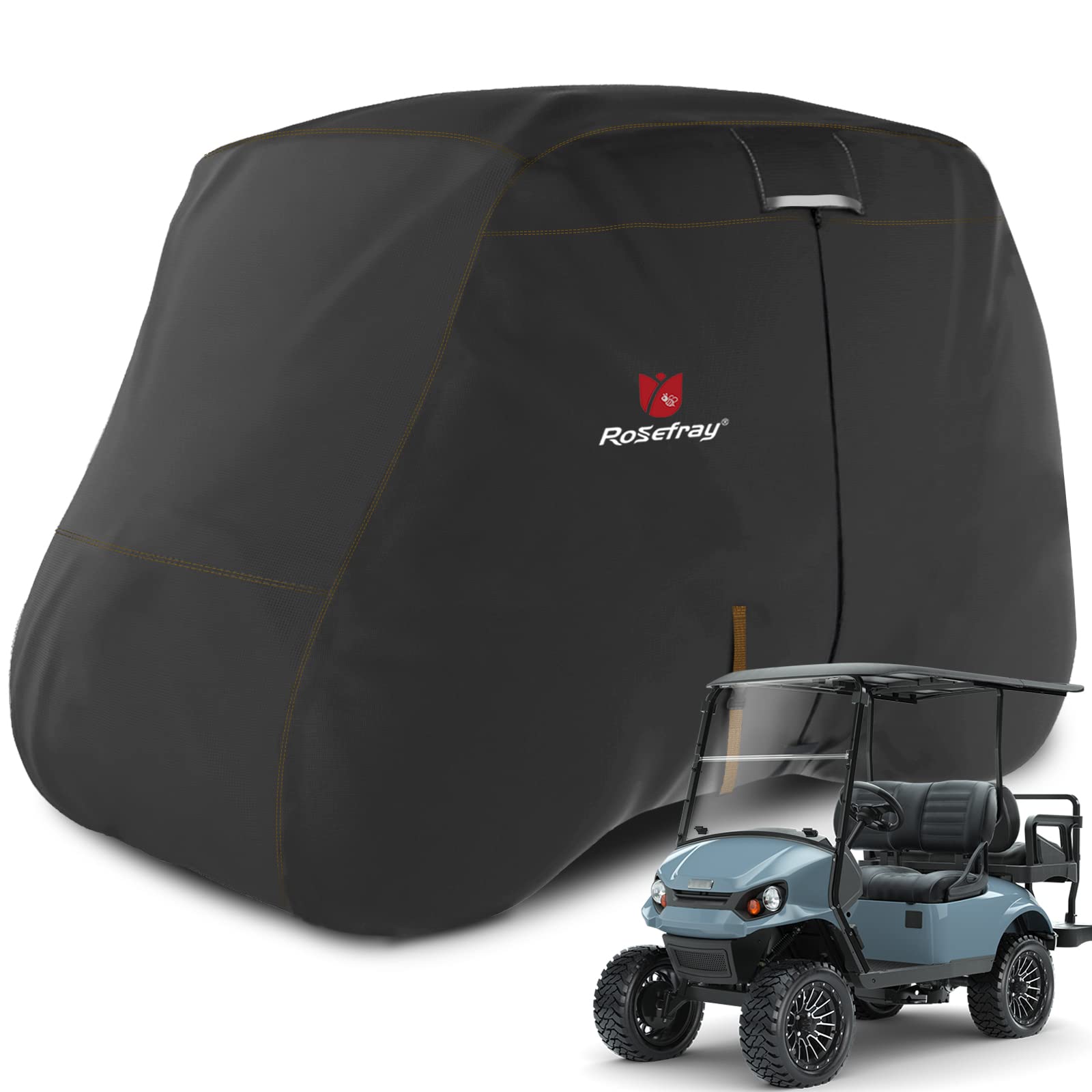 Rosefray Waterproof Golf Cart Cover Universal Fits for Most 2 Passenger/2+2 Passenger /4+2 Passenger EZGO, Club Car, Yamaha Golf Cart