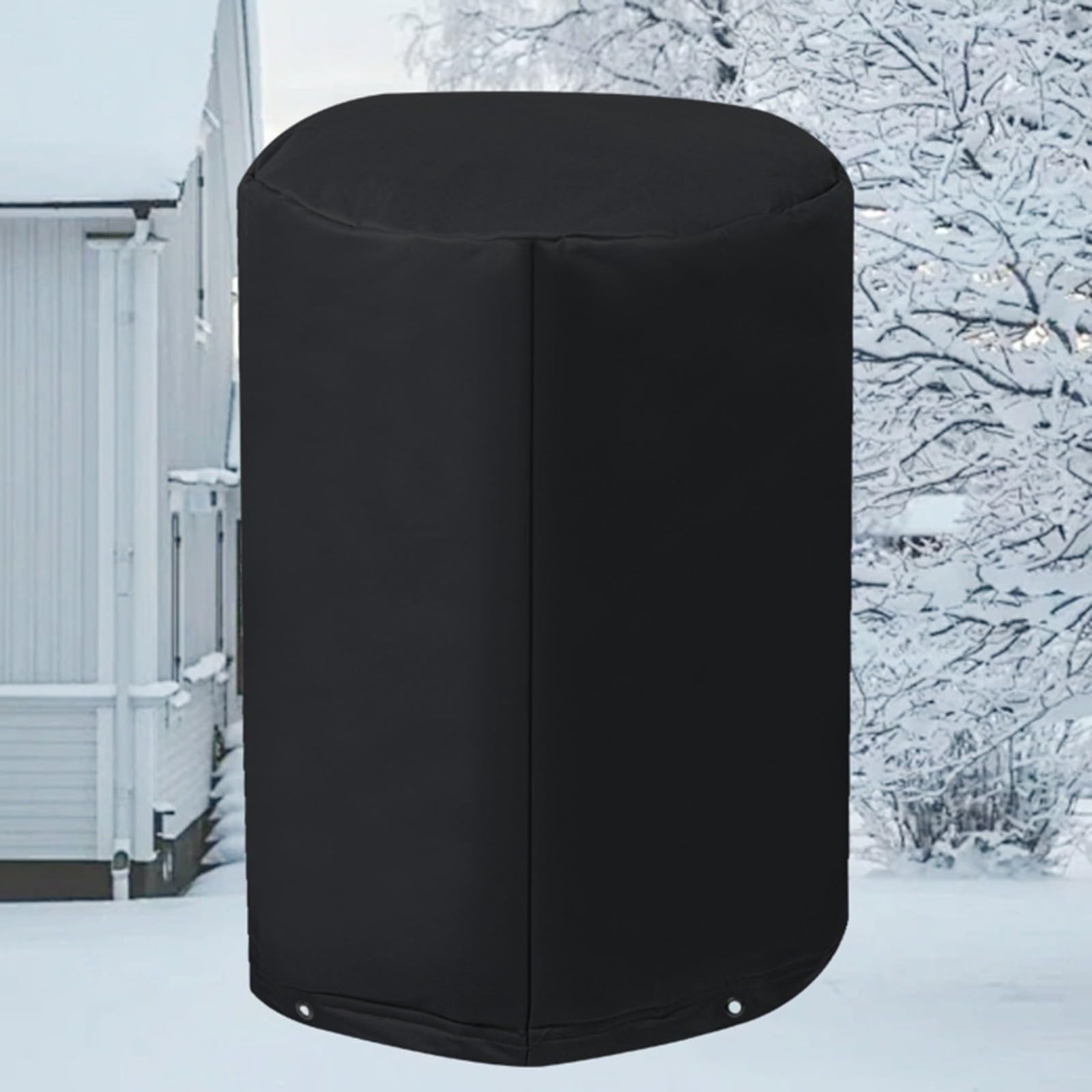 Copertura rotonda resistente alle intemperie per serbatoio a pressione dell'acqua, isolamento a 3 strati, protezione antigelo per attrezzature da giardino, tessuto Oxford nero (Φ70 cm x 110 cm