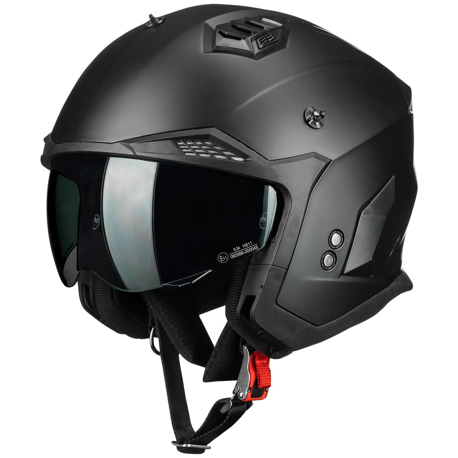 ILM Casque Moto Homme Femme Homologué ECE22.06 Modulable Jet Vintage Rétro Scooter Trottinette Electrique ATV Adulte avec Visiere HS711
