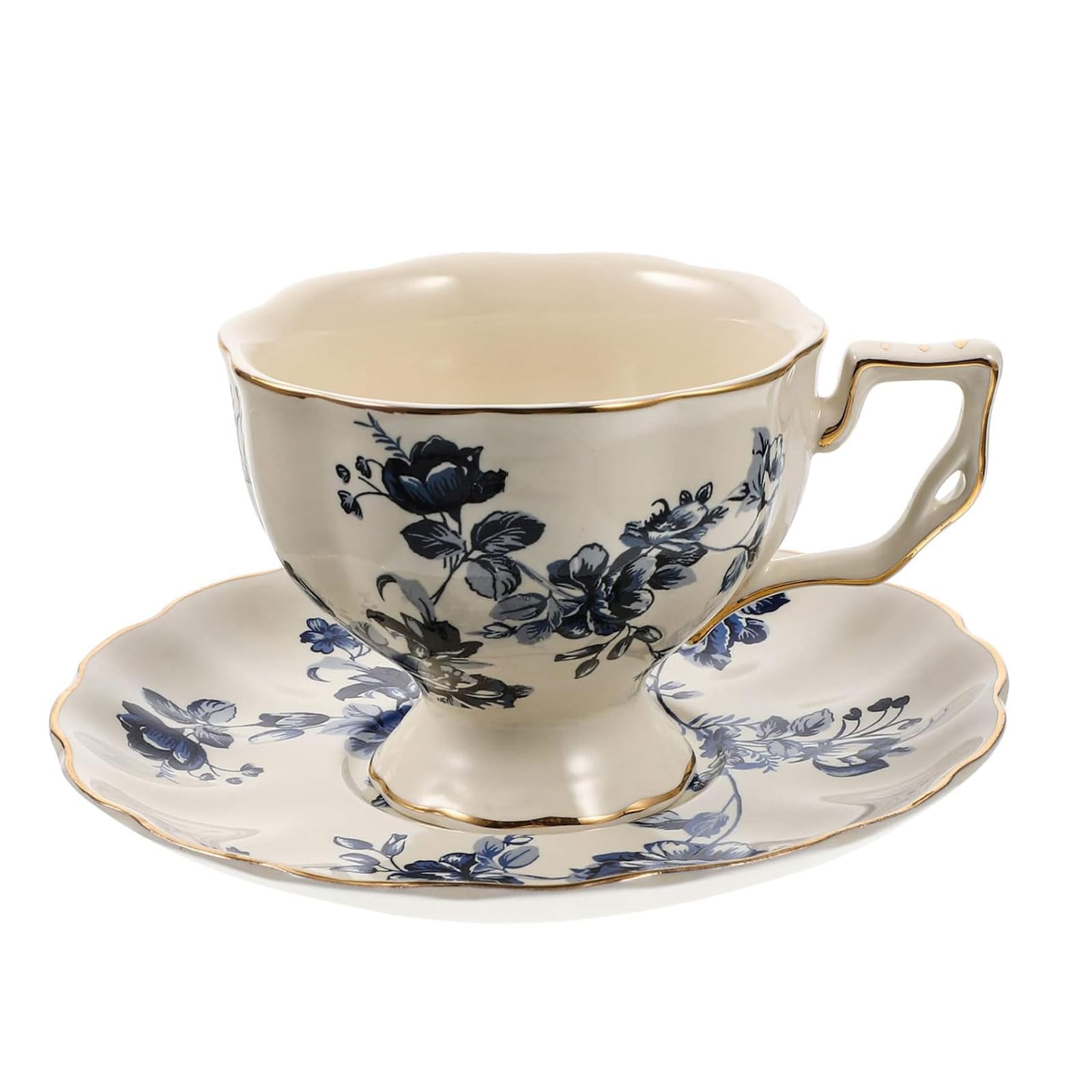 Tazza da tè 1 set set da caffè in ceramica set di piatti per ragazza in ceramica in stile europeo con piattini tazza regali vintage adatti a casa, caffetteria Tazza di caffè