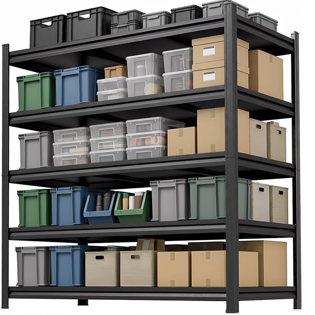 FlyDzrewt Garage Shelving,2-in-1 Adjustable Storage Shelves with Guard — image 1