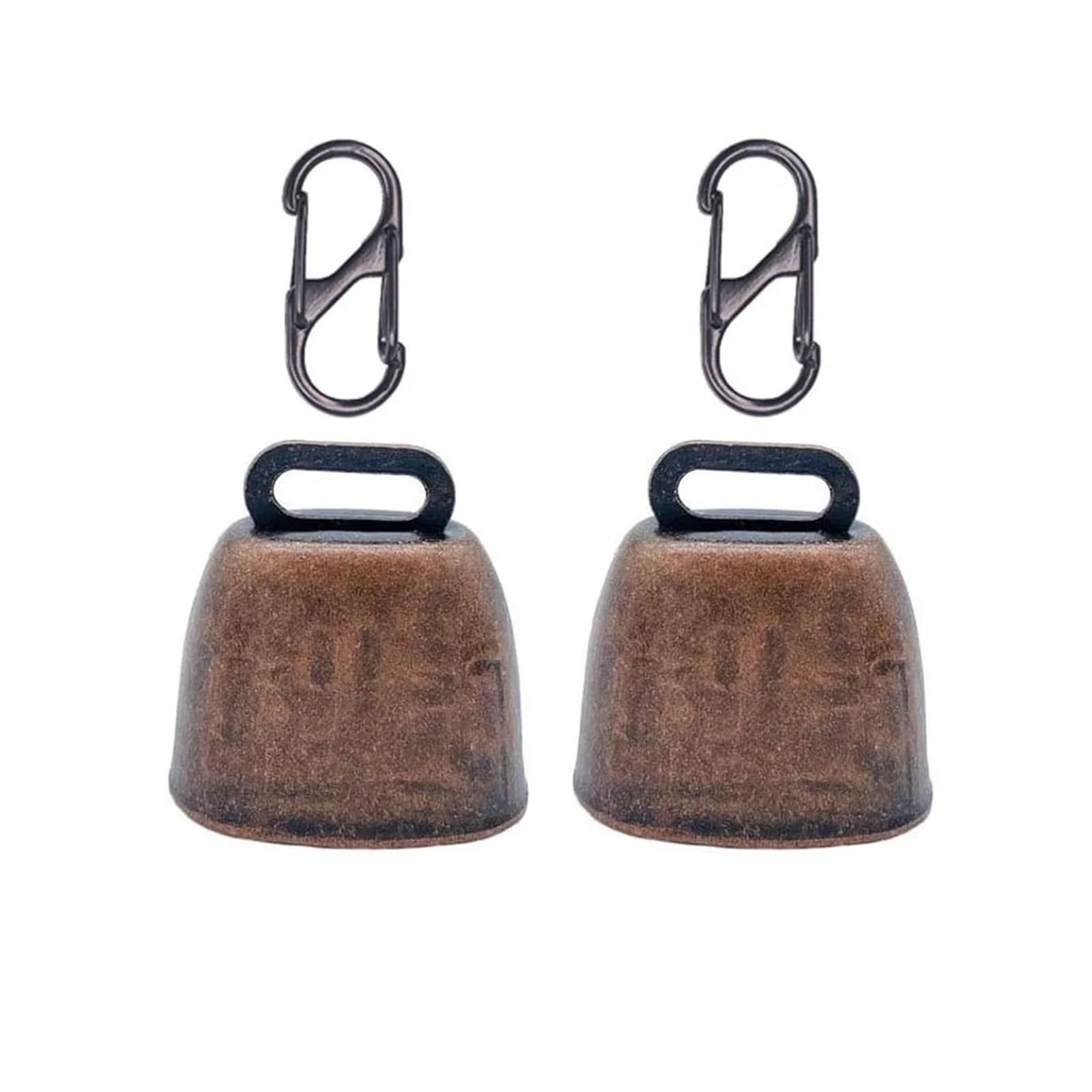 8 Pcs Grazing Bells for Horses Cattle Goats with Locking Carabiner, Iron Copper Color
