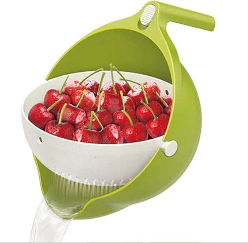 Miniatura 7 de Colador giratorio de Navidad con cuenco de lavado para frutas y verduras, 2 unidades, cesta de cocina, cuenco de lavado de arroz, fregadero de