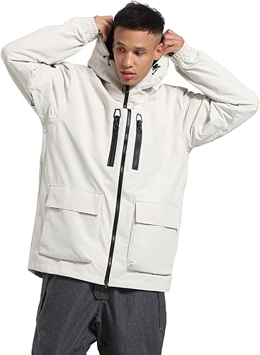 Miniatura 2 de Chaqueta de esquí para hombre, chaqueta de nieve impermeable para snowboard, chaqueta de nieve aislada a prueba de viento con capucha cálida