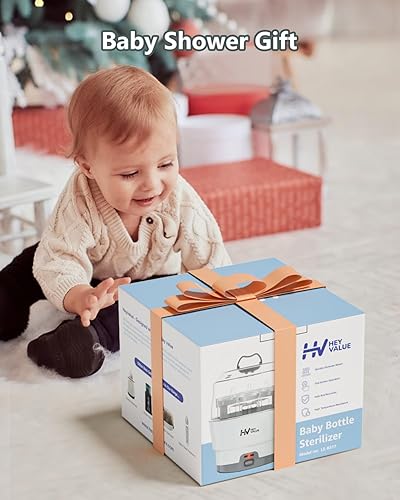 Miniatura 7 de HEYVALUE Esterilizador de biberones Ease-Steam, esterilizador compacto para biberones, funcionamiento rápido de un solo toque (Esterilizador de