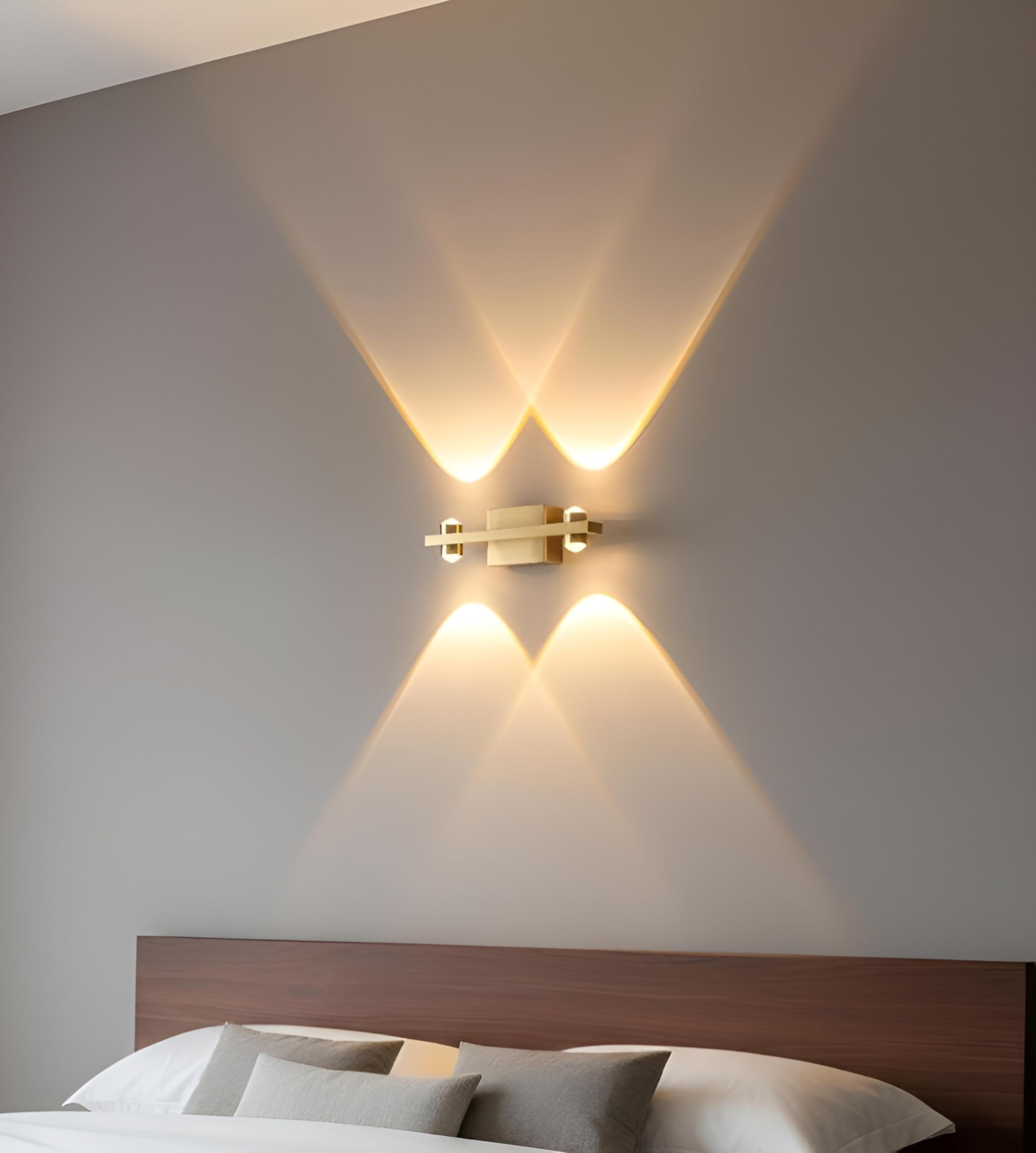 FILLISKA® LED Luxurious Indoor UP/Down Wall Light Warm White, Shockproof & Rustproof Alluminium Body (2 Up & 2 Down Luxurious Gold)