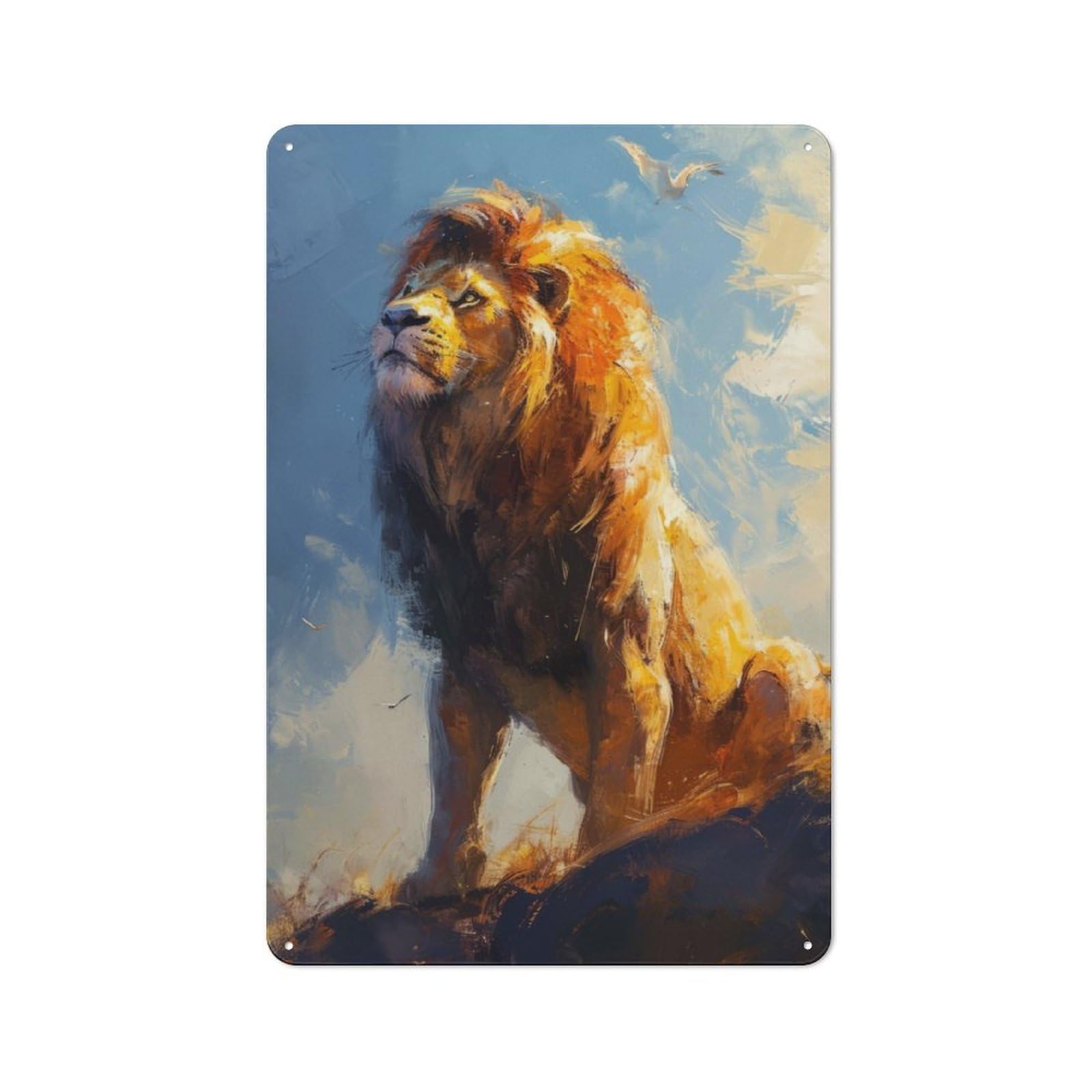 Junmoney Royal Lion Majesty -3 Retro Tin Wall Plaque 30X20cm For Kitchen Or Home Bar, For Home Interiors, Feature Walls And Decorative Displays