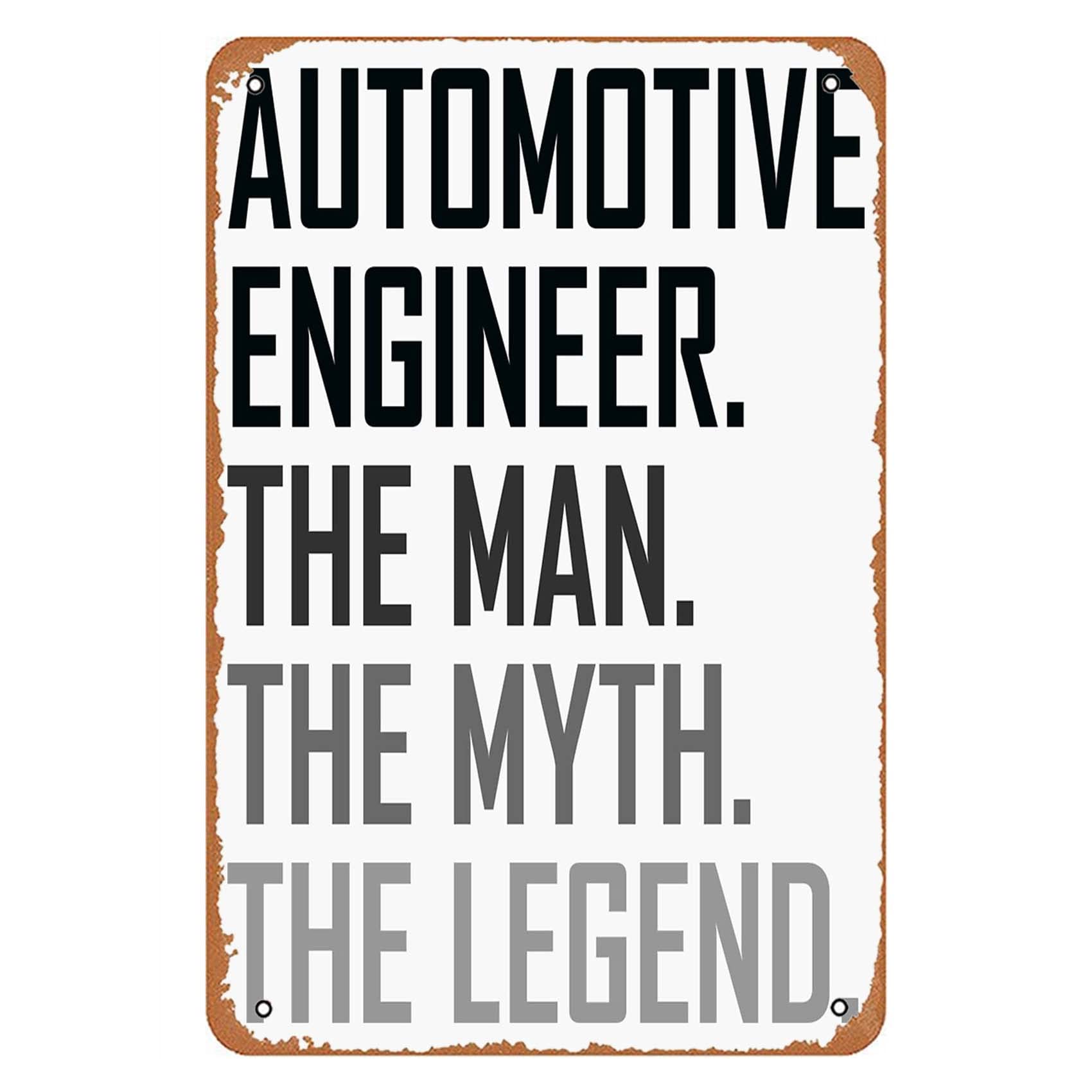 peiyeety Automotive Engineer The Man Profession Sign Wall Decor Art Poster Vintage Metal Tin Sign for Funny Room Bathroom Garage Office Man Cave Pub Dorm Sign Wall Decoration Gift 8x12 in