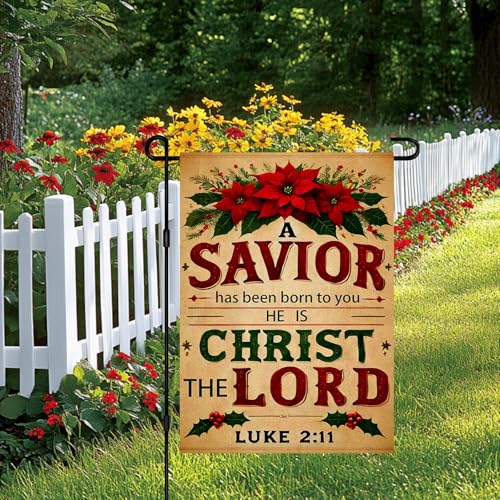 Image of BlissYard Christmas Christian Faith Garden Flag 12x18 Inch Polyester
