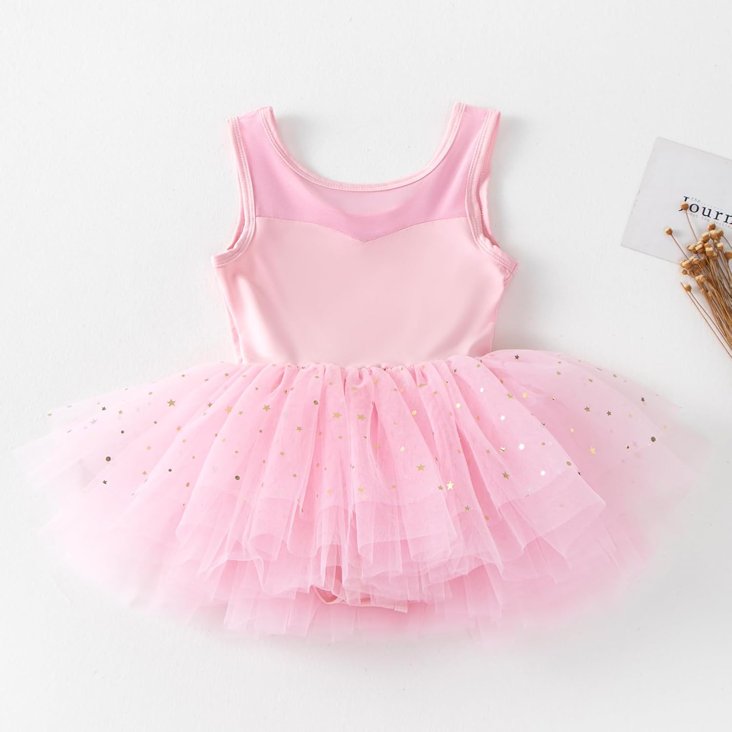KARETT Ballet Leotards for Girls 1-7Years with Snap and Sparkly Princess Tutu Skirt Ballerina Dress - Image 3