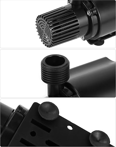 Miniatura 5 de QWORK Bomba de agua sumergible de 12 V con boquillas de rosca macho de latón, caudal de 800 LH, altura máxima de elevación de 14 pies, potencia