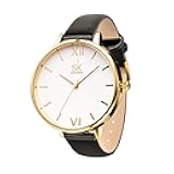 SK Women's Leather Classic Vintage Retro Watch, Simple Stylish,Waterproof Watches,Roman Dial, Reloj para Mujer