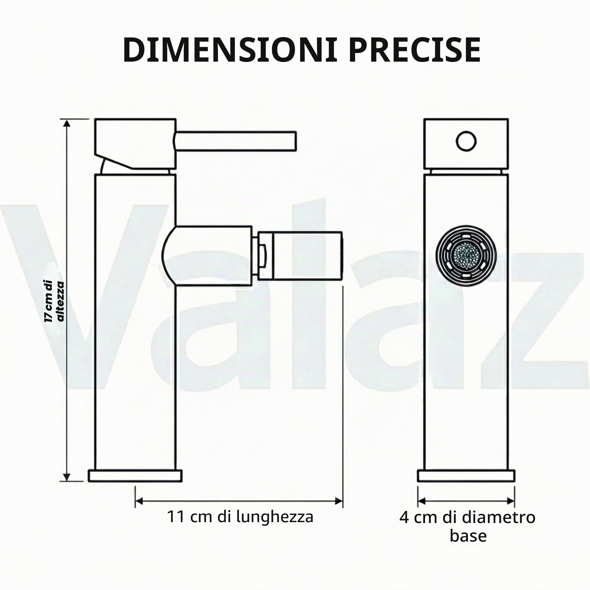 VALAZ Rubinetto Bidet Oro Spazzolato PVD | Miscelatore Lavabo Bagno Acqua Fredda e Calda, Risparmio Acqua | Installazione Facile e Veloce | Ottone, Inossidabile, Elegante, Rotondo, Serie Palancia