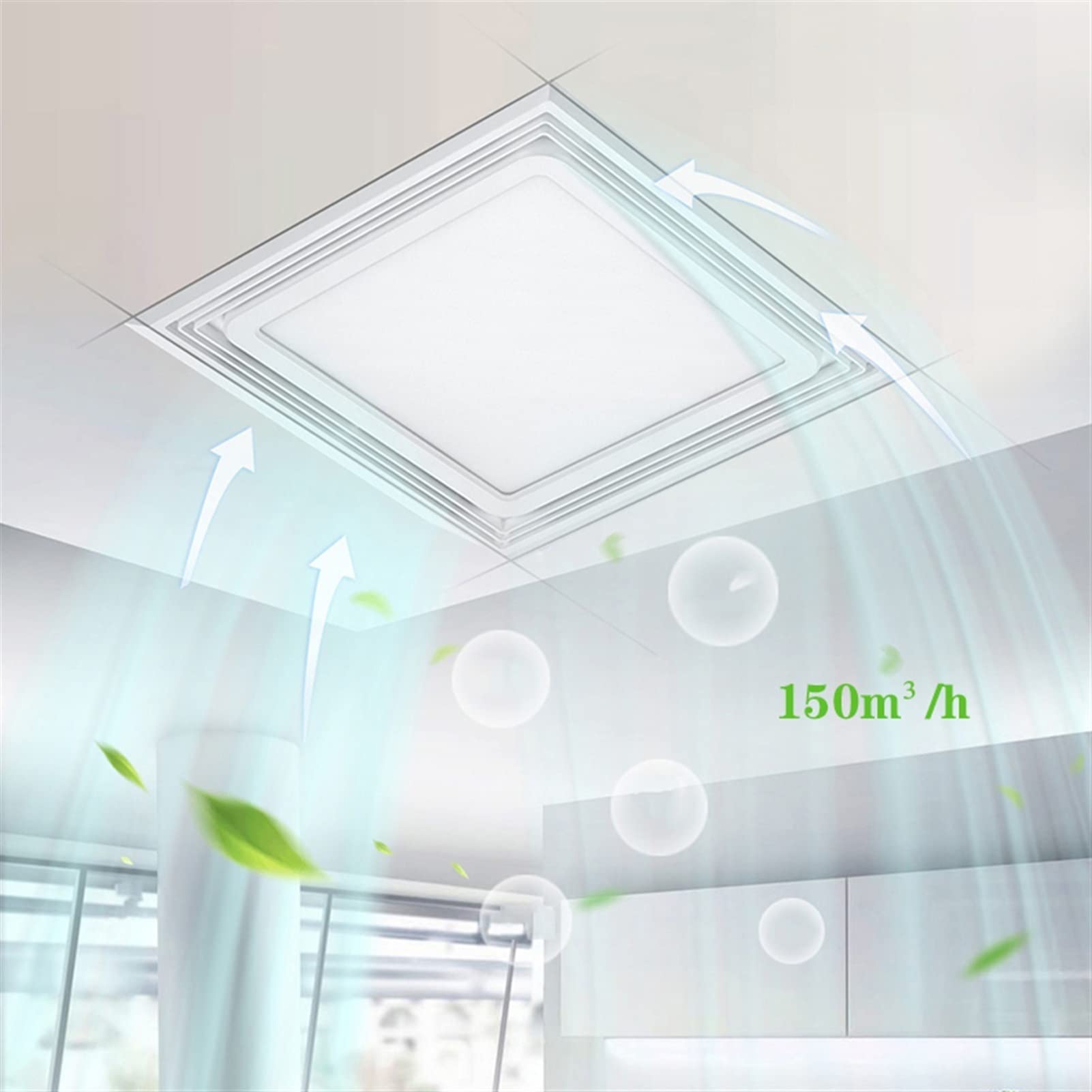 Amazon.co.jp: 換気扇 ライト付き一体型天井排気ファン、30×30cm
