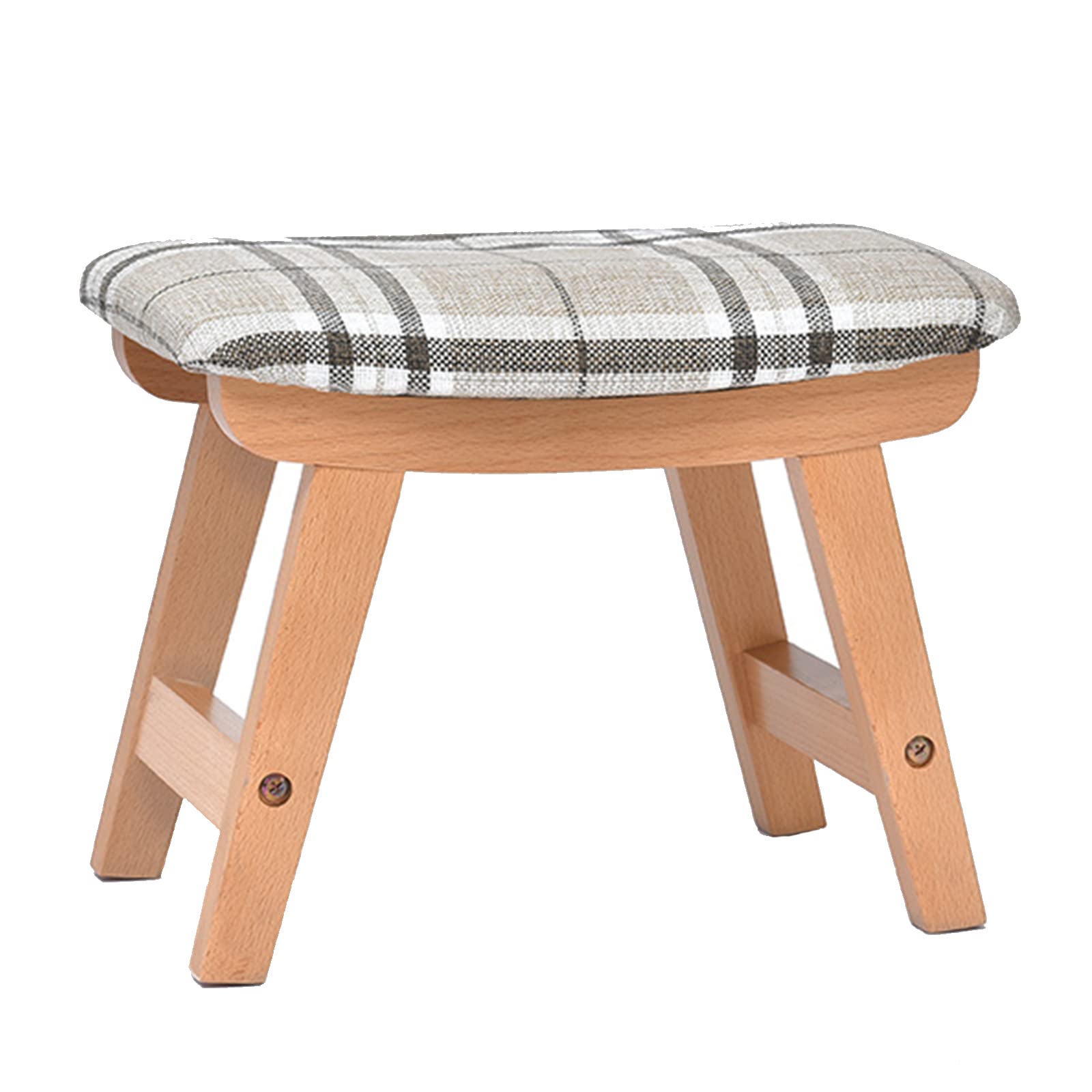 Pouf en lin avec pieds en bois stable pour soulager vos jambes fatiguées