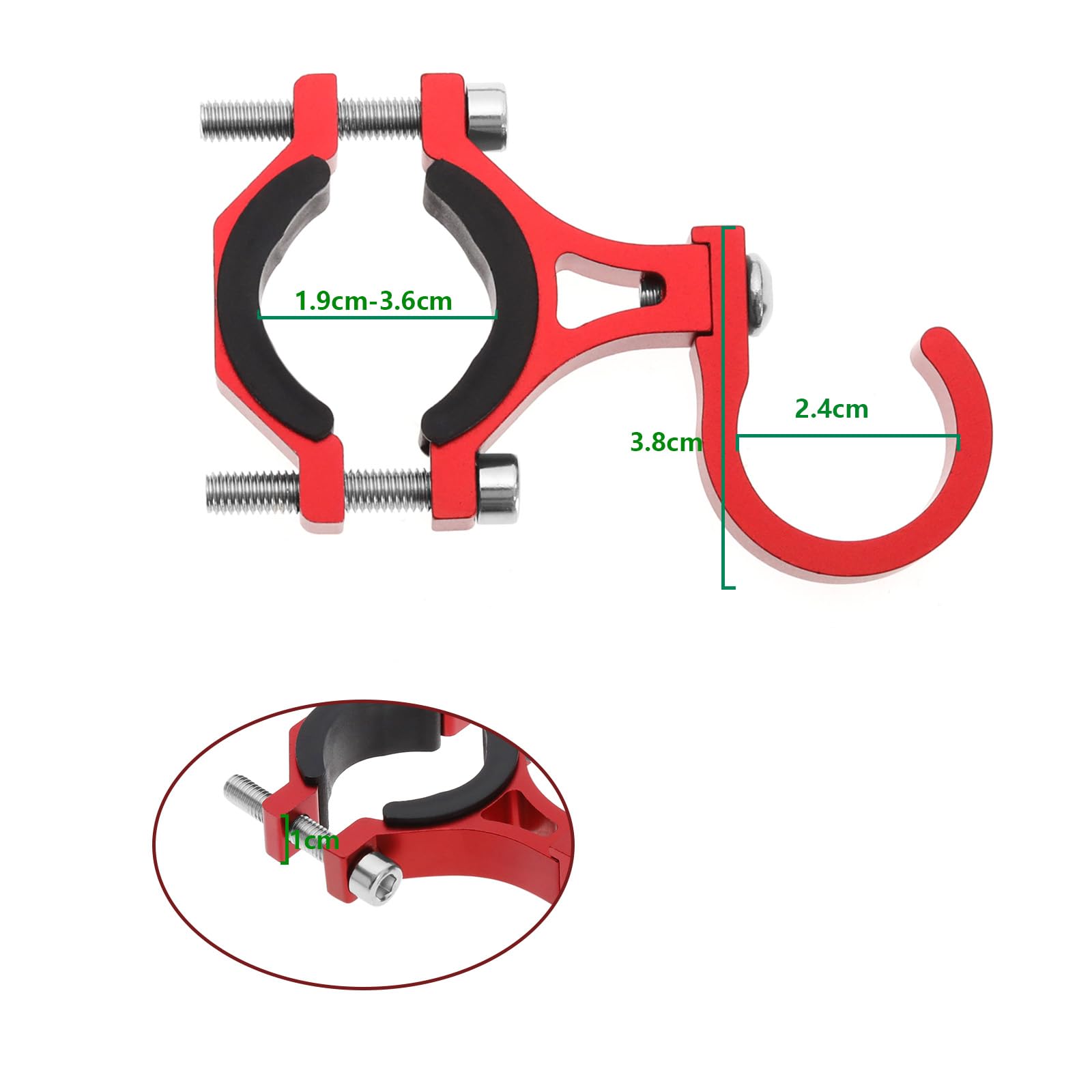EMSea Electric Scooter Hook Universal Scooter Hook Aluminium Hanger Hook Multifunctional Scooter Hanging Hook Accessories for Rods with Diameters of 1.9-3.6cm - Image 4