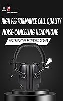 Vista 4 de HYS Auriculares con cancelación de ruido, auriculares con cable sobre el oído, reducción activa delgada de ruido orejeras Negro