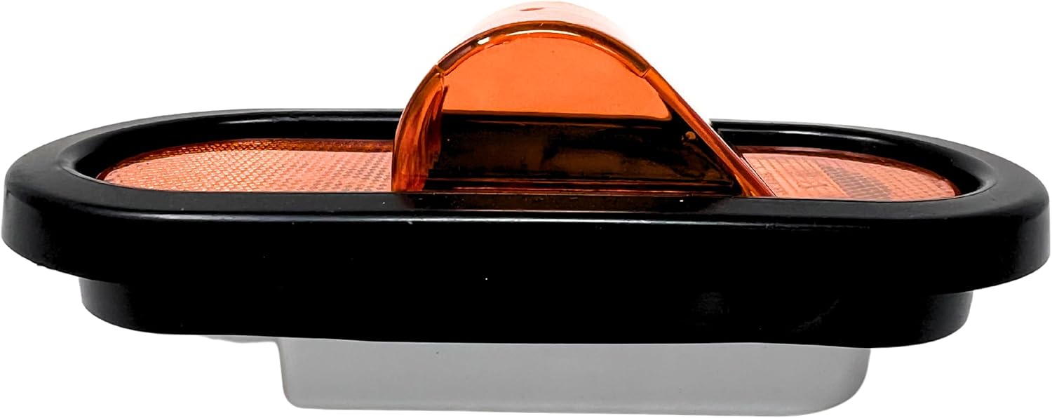 Qty 2 6" Mid Turn Signal Amber Marker Light Rubber Mount 18 LED w/Reflex Lens Universal Waterproof 6 Inch Oval Led Mid-Ship Marker and Turn Signal Semi Truck Trailer Peterbilt Kenworth Light