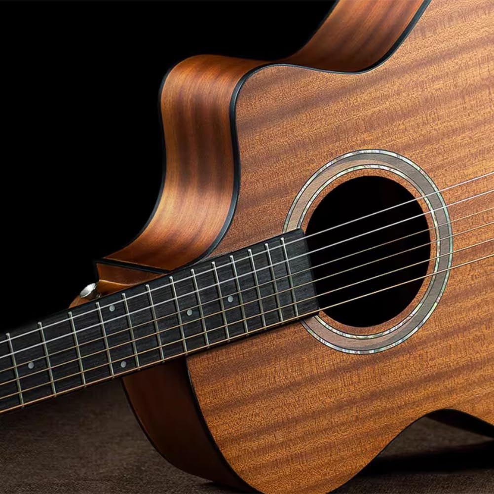 Kit per chitarra acustica per principianti, 101 cm, strumento in legno lucido, per adulti e adolescenti, chitarra a 6 corde con tutti gli accessori