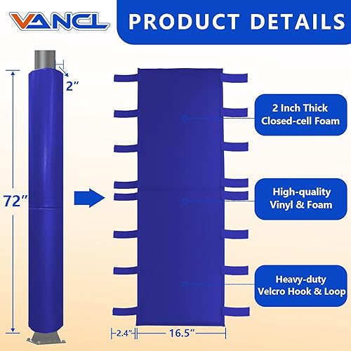 Vista 115 de Almohadilla de seguridad resistente para postes redondos de 3 a 5 pulgadas, impermeable y duradera, garaje, sótano, almohadilla de seguridad