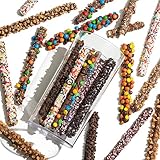 Chocolate Dipped Pretzel Gift Baskets | Valentines Day Food Gift Idea | Premium Milk Chocolate...