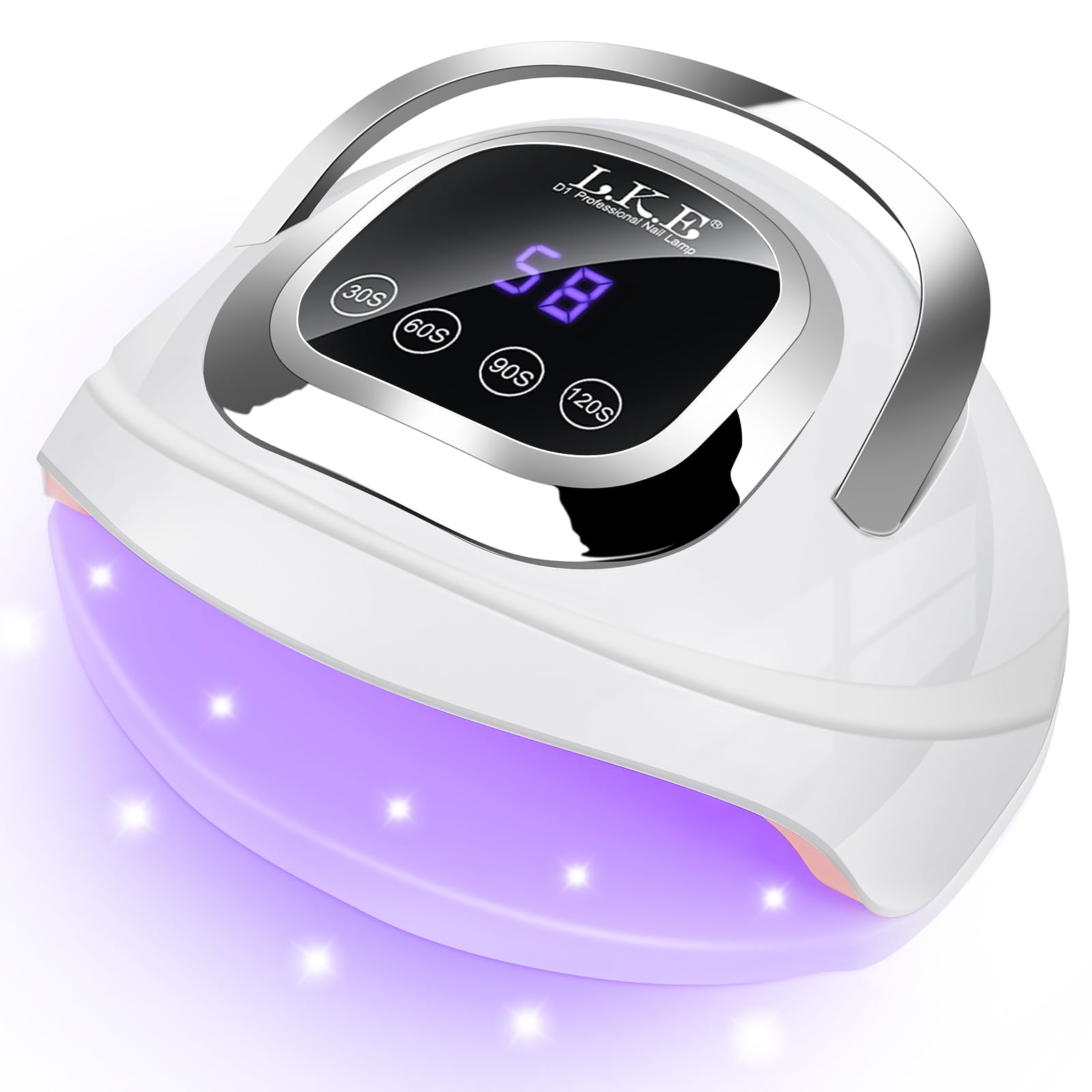 268W UV Lampe für Gelnägel, UV Lampe Nägel mit 4 Timer, 60 LEDS, LCD Display, Smart Sensor,Premium UV Lampe für Alle UV Gel Nagellack, Ideal für Anfänger und Profis