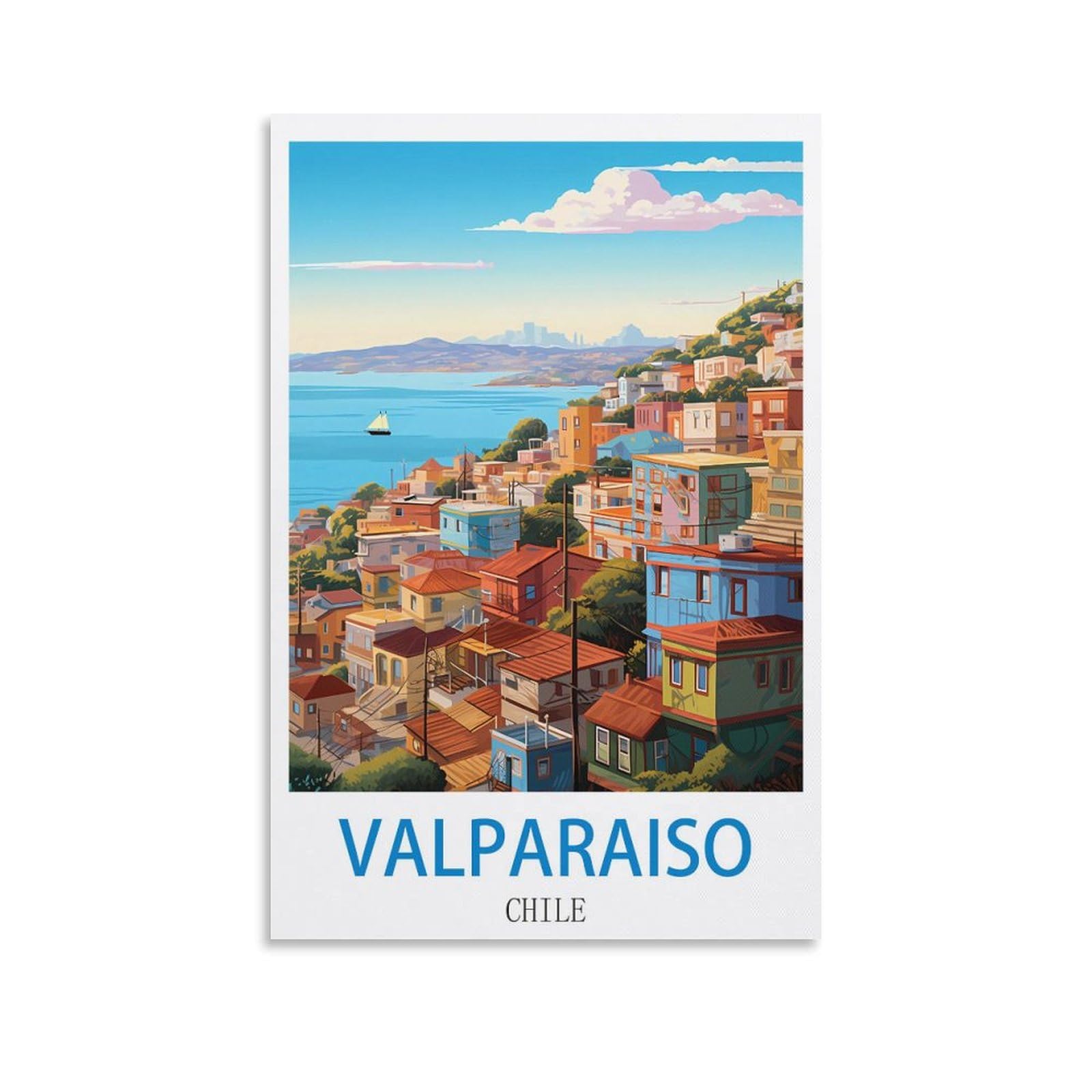 EZMLFA Diamond Painting Kits for Adults,Valparaiso Chiles DIY Diamond Painting Art Kit for Beginners Home Wall Decor Arts and Craft Kits for Adults Kids 40x50cm