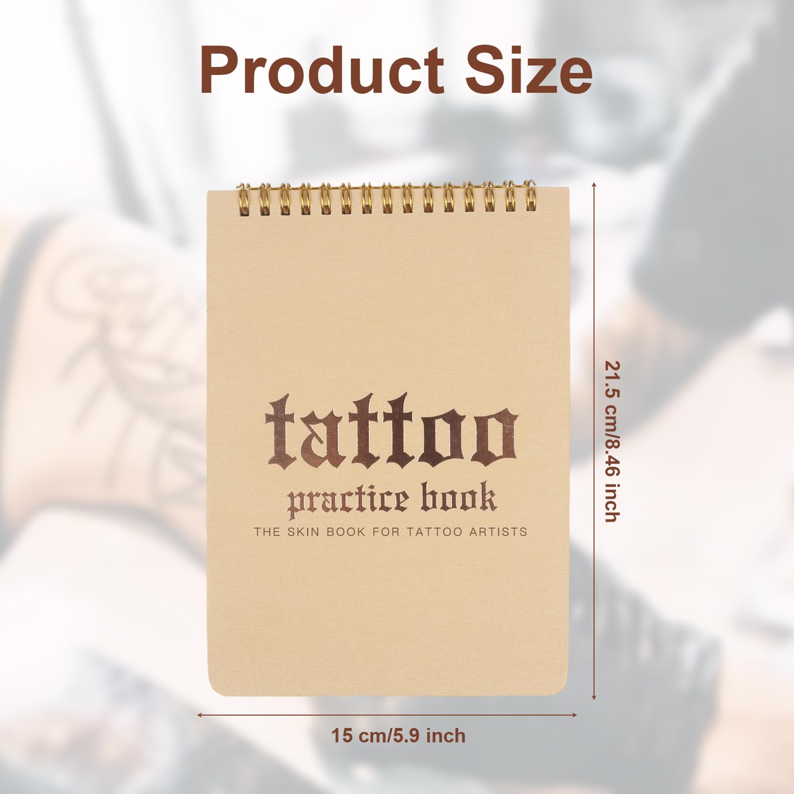 Piel Sintetica Tatuaje, Libreta de Práctica con 10 Hojas de Silicona, Doble Cara, para Principiantes y Artistas, Ideal para Crear tu Propio Diario de Entrenamiento, Material Premium