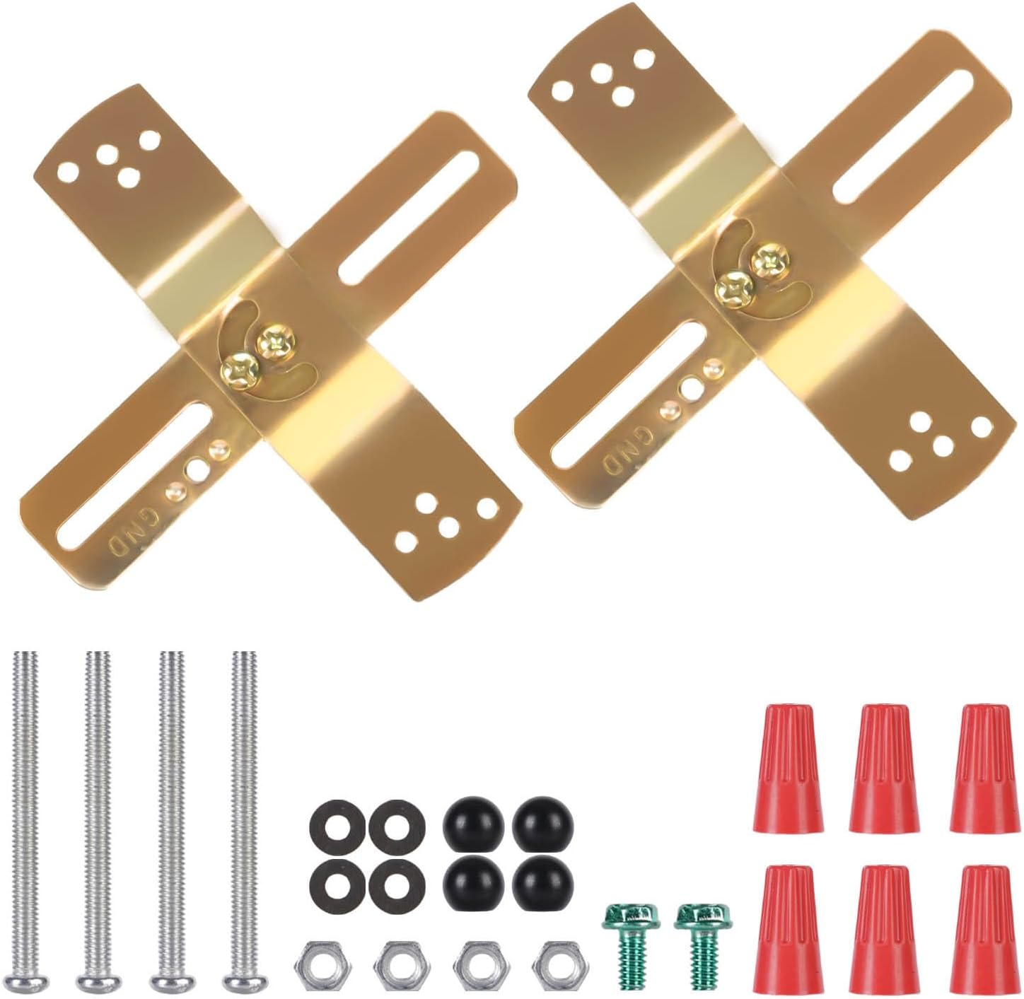 2Pack 4" Light Fixture Mounting Brackets, Adjustable Mounting Plates for Standard 4" Electric Box, Light Crossbar Set with Screw and Nuts for Wall Light, Close to Ceiling Light, Pendant