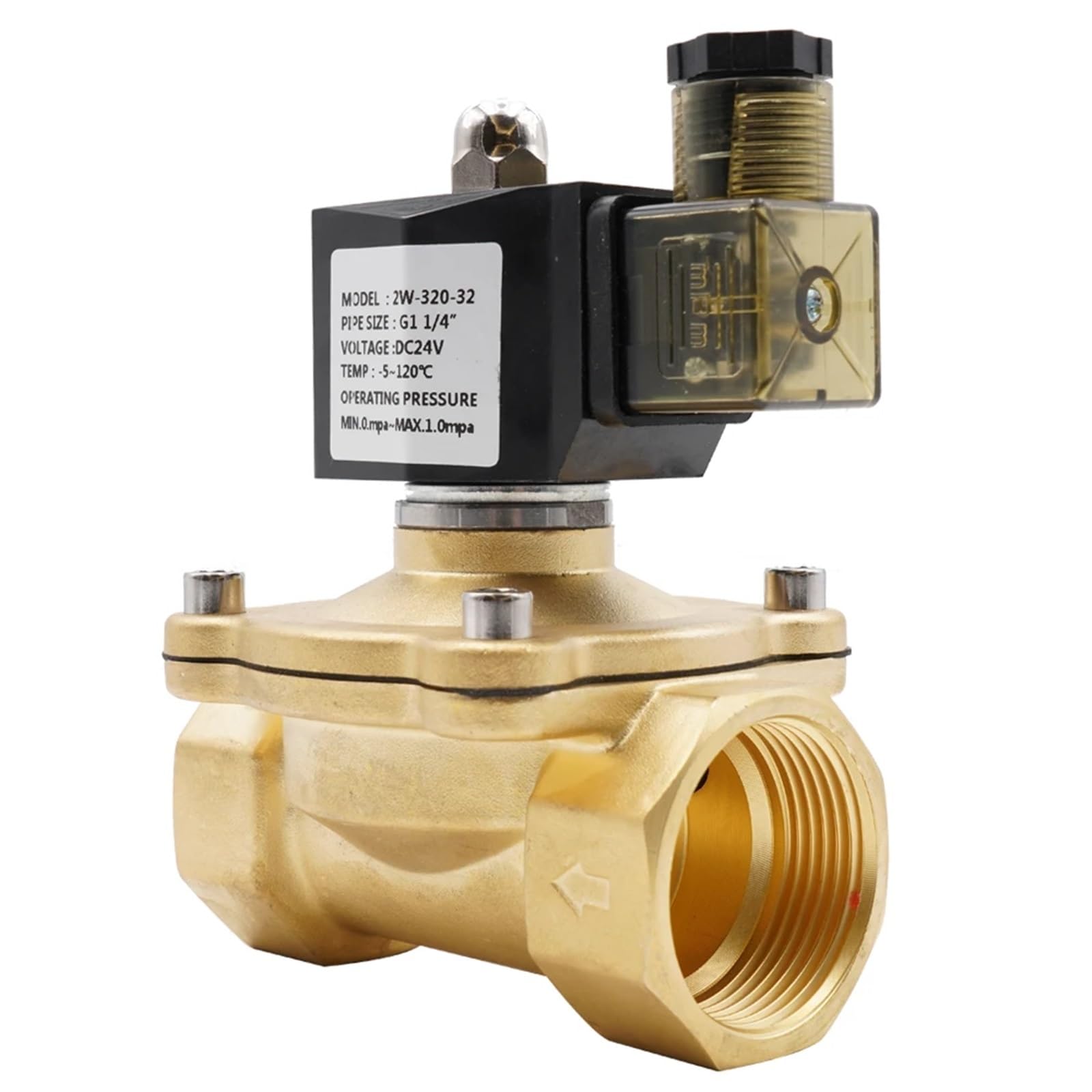 G3/8 "toG2 Elettrovalvola elettrica in Ottone for Aria normalmente Chiusa for Acqua Calda Olio Aria AC220V DC12V 24V 0~1.0Mpa IP65(DC 12v-viton,0.5 inch)