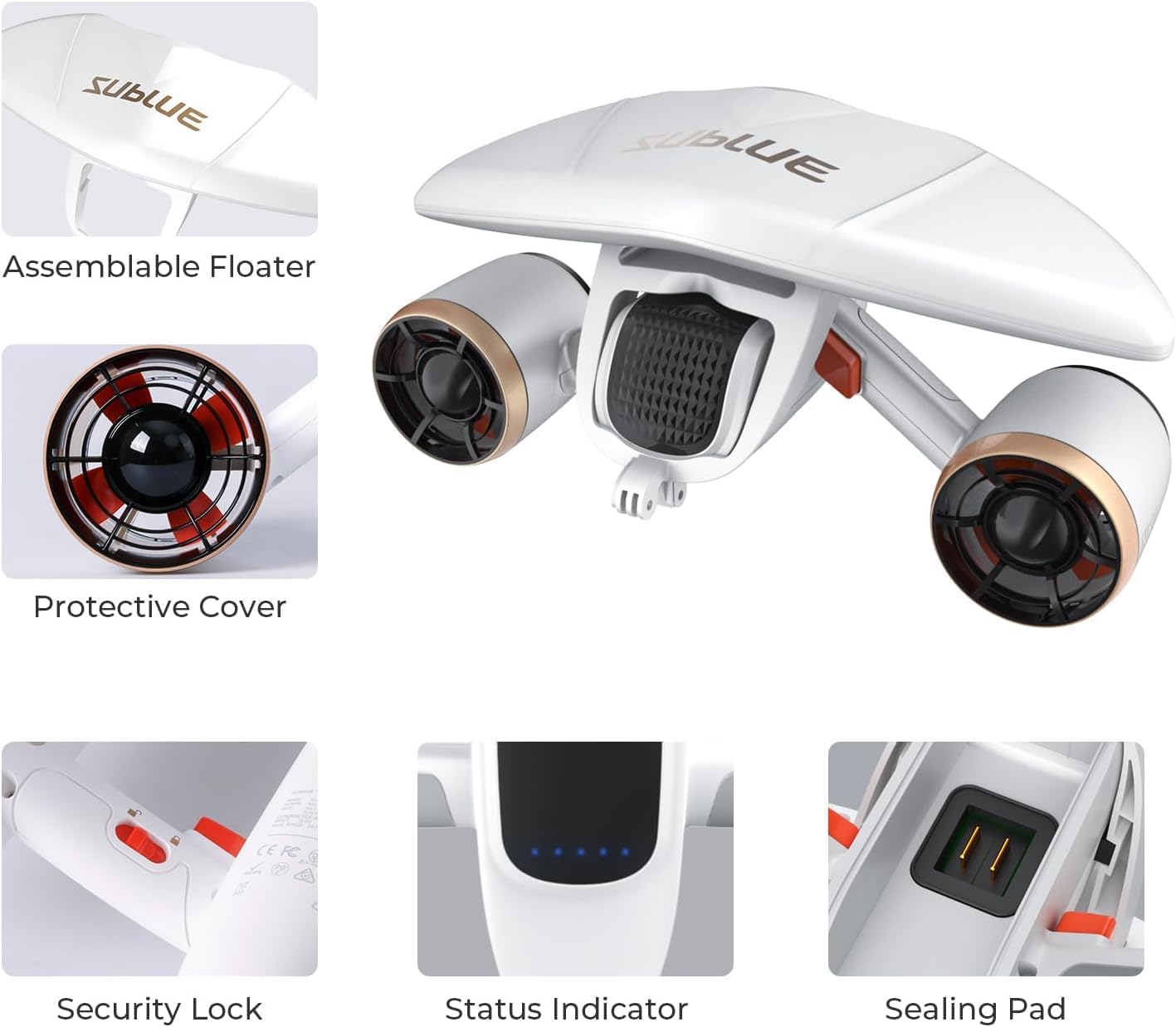 Mix the Double Motor Pro Underwater Scooter with waterproof bag - 2 speed mode 60 min depth 131FT with support for the camera and low battery alarm for snorkeling for pool diving - water scooter for adults and children 9 61nqdSRcG6L. AC SL1417