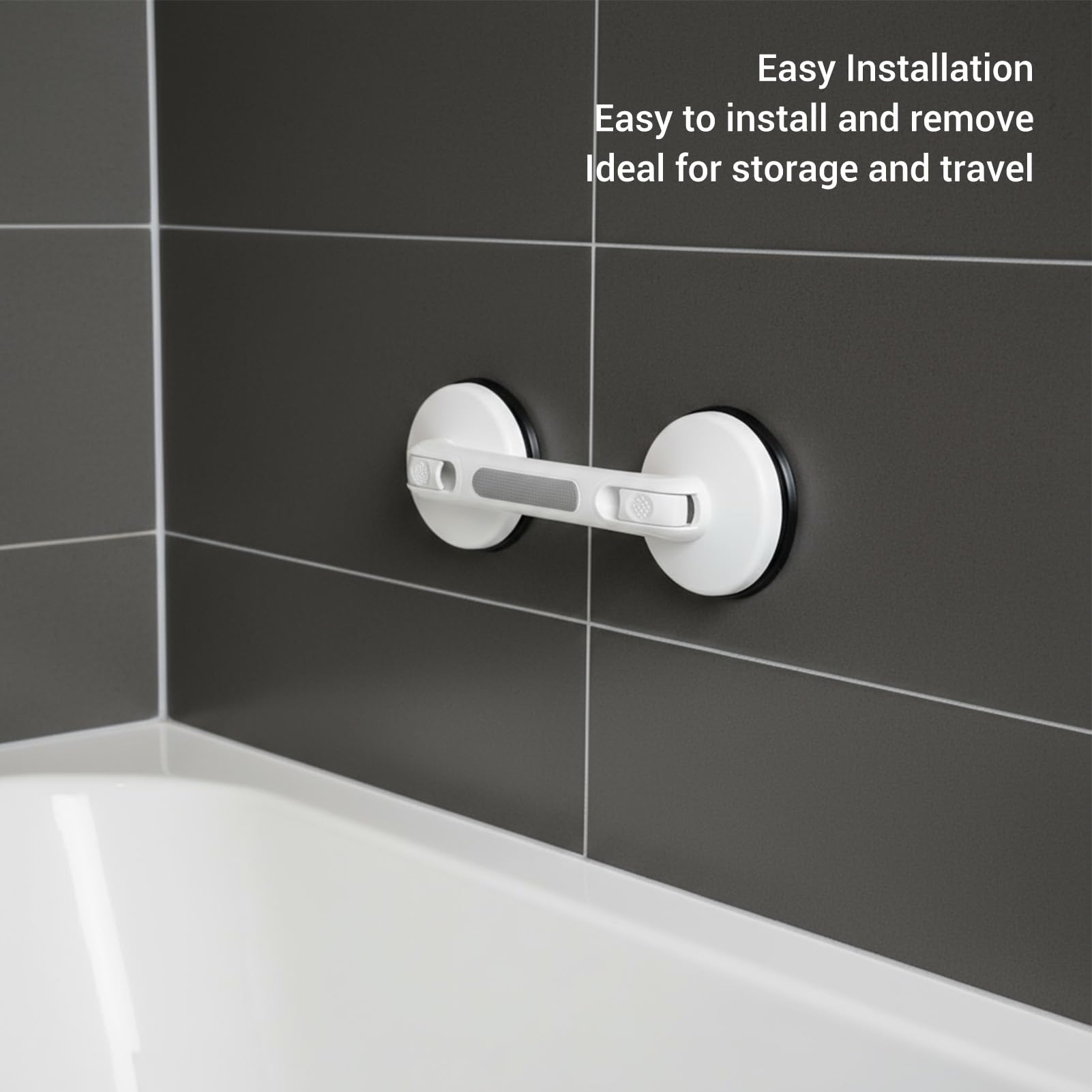 Barra de Agarre para Baño, de Ducha Ergonómico Resistente Que Brilla en la Oscuridad, Barra de Agarre con Ventosa con Firme para Baños, Bañeras, Duchas, Cocinas, Uso Doméstico