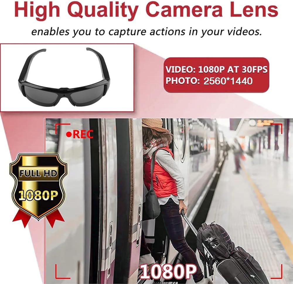 Limiete Spy Glasses 1080P Recording - 65° POV, Ultra-Light 38.8g Capture Life’s Unscripted Moments for Vloggers, Travel