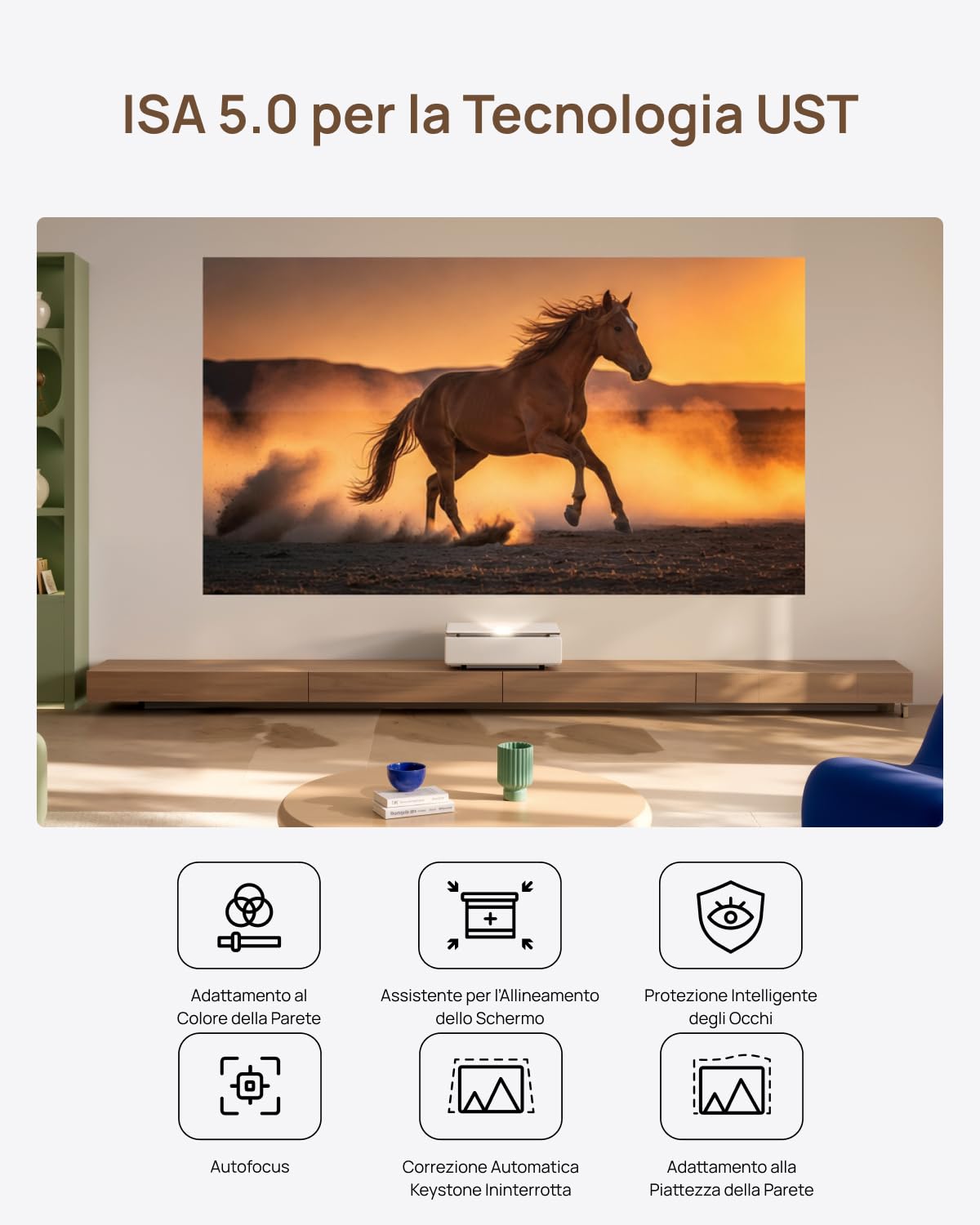 XGIMI MIRA Proiettore Laser Triplo 4K UST, 2000 Lumen ISO | Contrasto dinamico 20.000:1, ISA 5.0 per UST, Google TV, Dolby Vision, Audio Harman Kardon, Home Theater