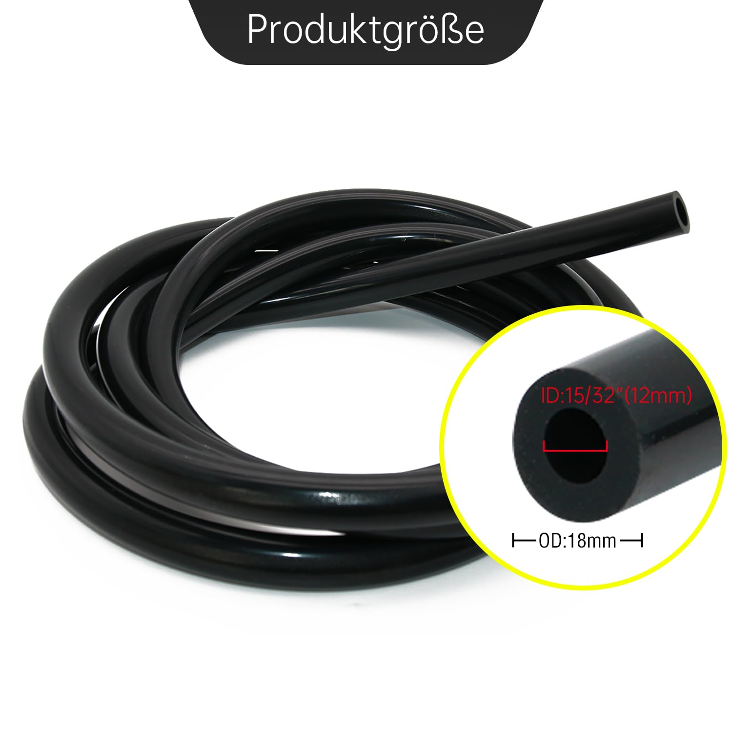 Tuyau Silicone 6mm Pour Aspirateur - ID 6mm, OD 12mm, épaisseur 3mm, Longueur 10 Pieds