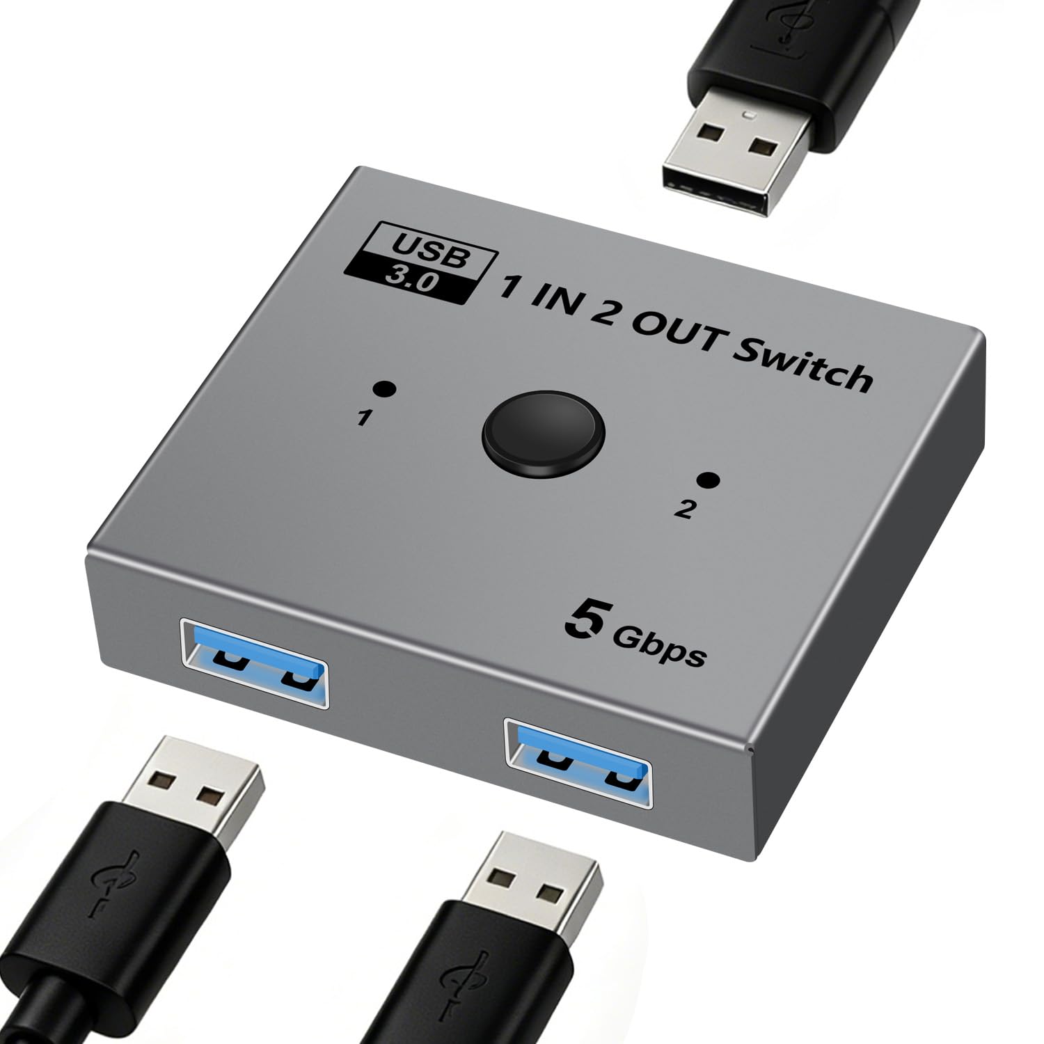 売り切れ 伸び〜るUSB 送料無料 Amazon | USB3.0 切替器 PC 2台用 双方向 2入力1出力/1入力2出力 5Gbps