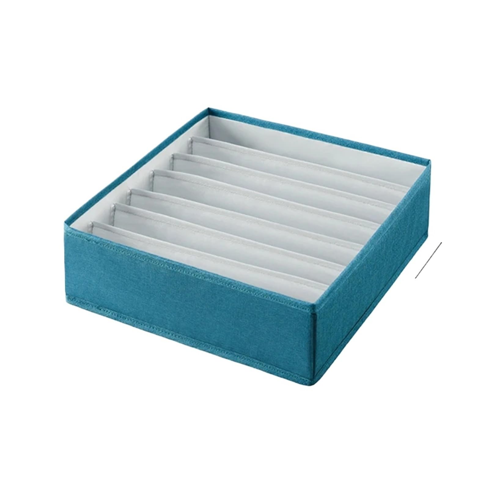 QMVDOJR Fabric Underwear Bra Storage Box Sorting Panty Socks Compartment Drawer Organizer Home(7 grids blue)