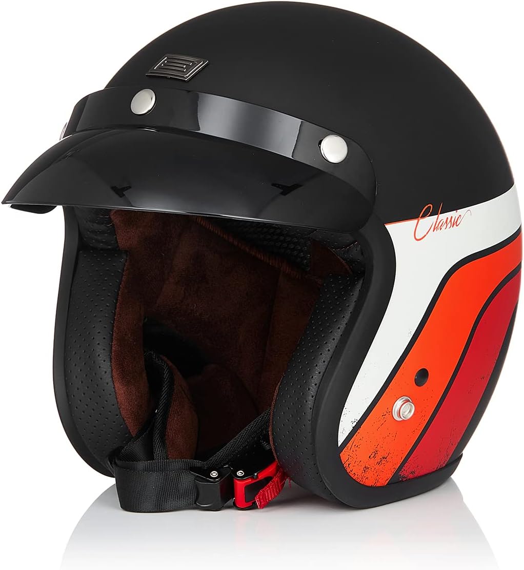 ORIGINE Open Face Motorcycle Jet Helmet ECE 22-06 Approved Scooter Helmet With Sun Visor