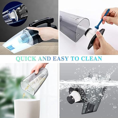 Miniatura 5 de Fahuac Aspiradora de coche 4 en 1 inflador de neumáticos - Aspiradora portátil de alta potencia para coche 7000 PA130 WCC 12 V con pantalla LCD de