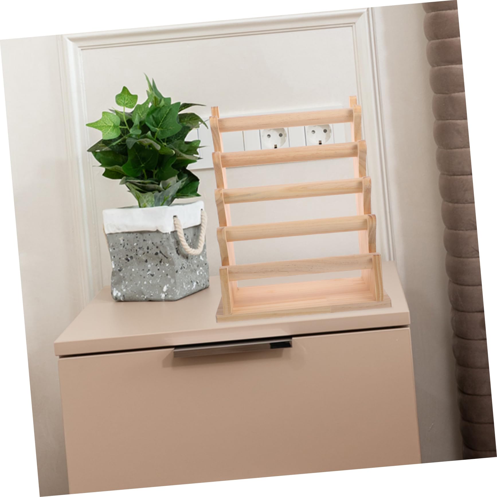 Sosoport Massivholz Schmuckorganizer Schmuckhalter Mehrstufiger Aufbewahrungsständer Für Armbänder Ohrringe Und Haargummis Fünf Ebenen Für Ankleidezimmer Und Juwelierbedarf