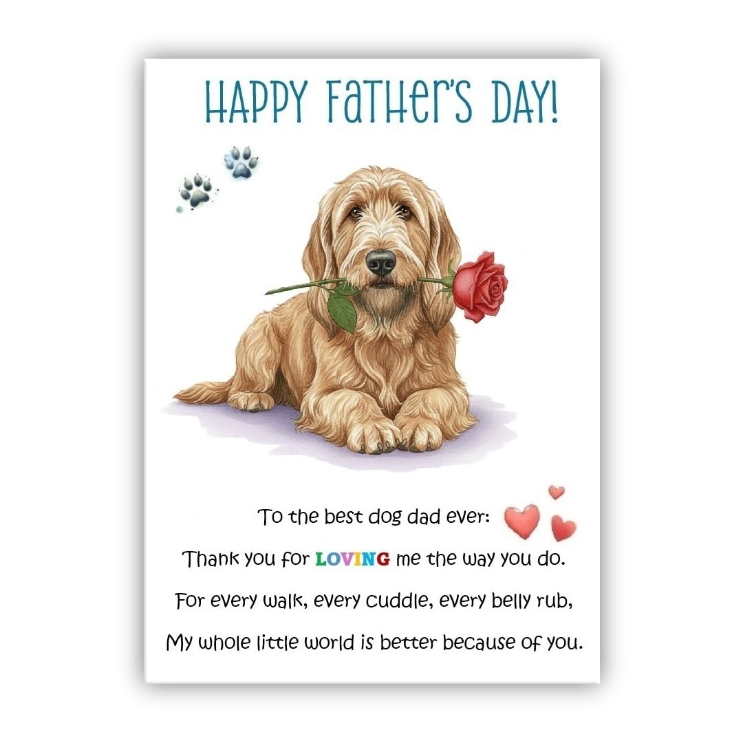 Father’s Day Card From the Dog. Multiple Breeds Available. Cute Fathers Day Pet Card. To The Best Dog Dad Ever (• Briard)