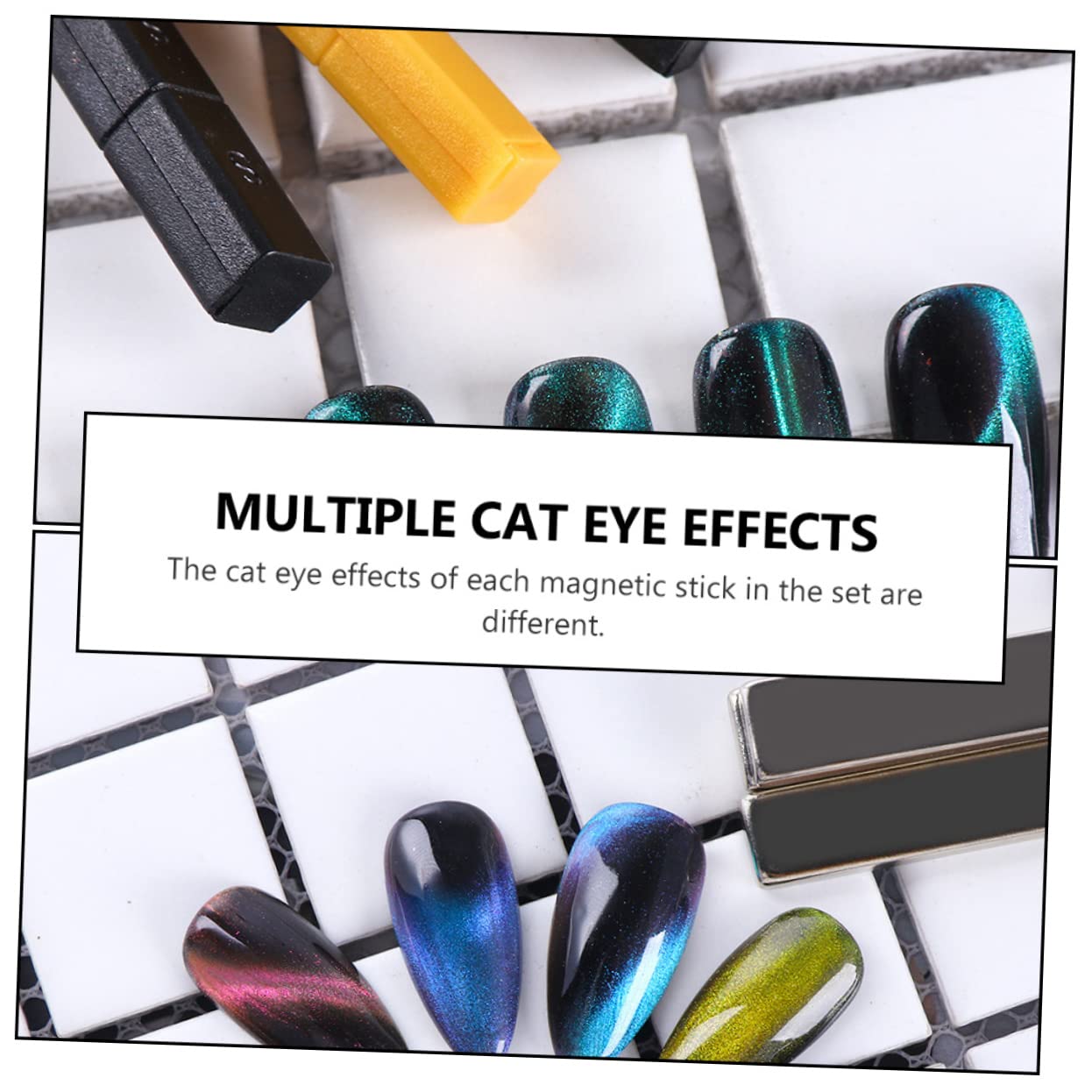 Healvian 16pezzi Penne Magnetiche Per Unghie Cat Eye Strumenti Per Nail Art Con Magneti Forti Per Creazioni Unghie Uniche e Personalizzate