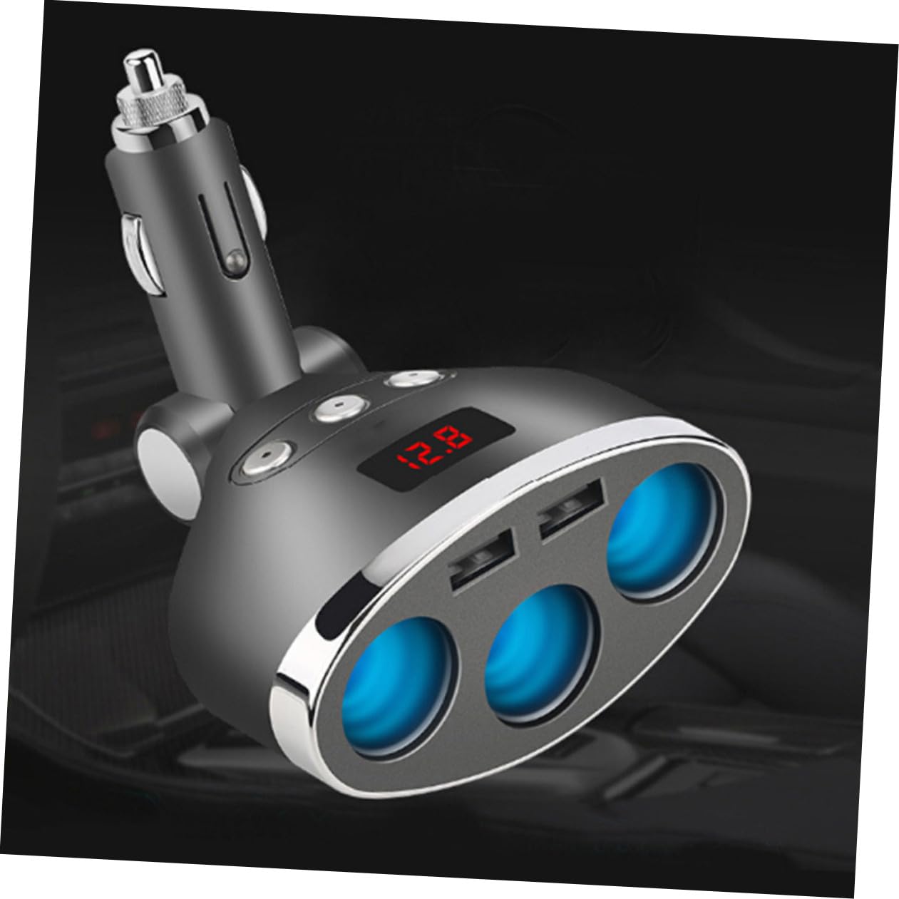 ULTECHNOVO 3piezas Cargador De Coche con Puertos Mechero y Doble USB Adaptador De Cargador para Dispositivos Móviles y De Encendido Apagado Pantalla Led De Voltaje Compatible Vehículos