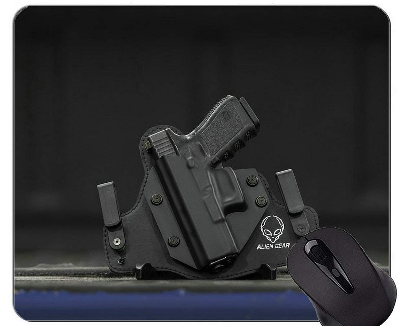 YENDOSTEENYENDOSTEEN Gaming Mouse Pad Custom, Guns Weapons Gun Holster Non-Slip Rubber Base Mousepad