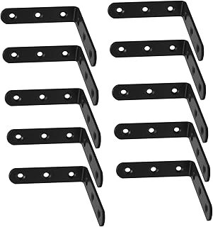 ULTECHNOVO Right Angle Bracket 10pcs Angle Brackets Shelf Brackets Angle Iron Brackets Heavy Duty L Brackets for Shelves