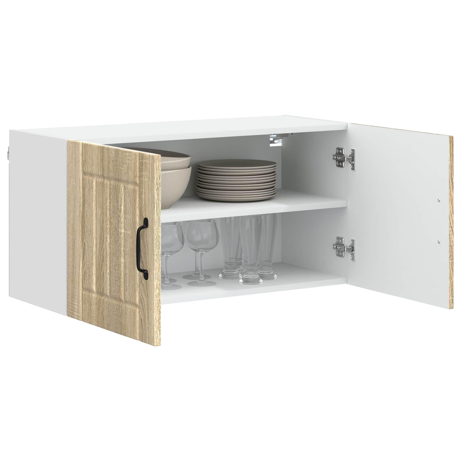 Küchenschrank Sonoma-Eiche 80 x 31 x 40 cm Holzwerkstoff mit praktischer Aufbewahrung und modernem Design für Eiche Küchenzubehör und stilvolle Kücheneinrichtung